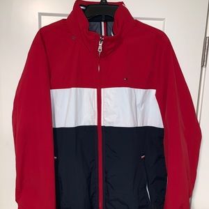 Men’s Hilfiger Red/White/Blue Jacket with Hoodie